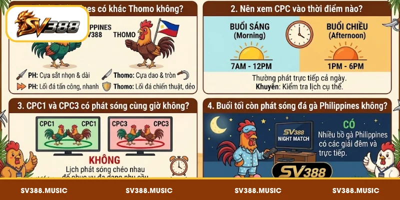 Đá Gà Philippines SV388 – CPC1 CPC3 Sabong Online 4 FAQ – Câu hỏi thường gặp về đá gà Philippines SV388