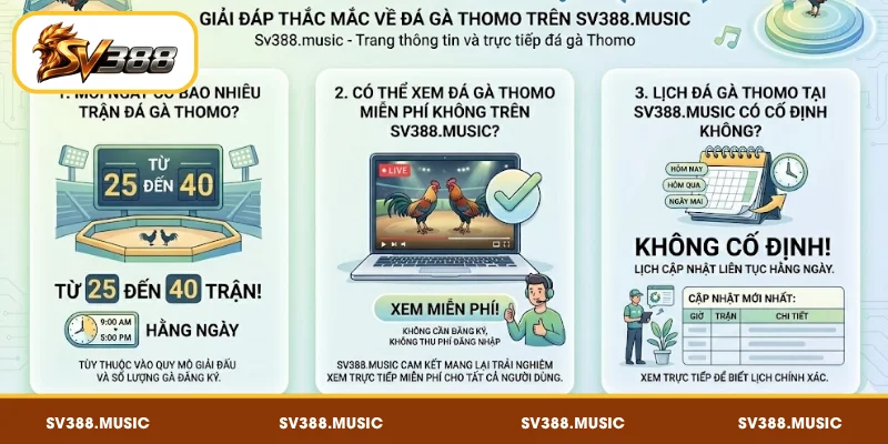 Lịch Đá Gà Thomo Hôm Nay SV388 – Cập Nhật Giờ Việt Nam 3 FAQ – Câu hỏi thường gặp về lịch đá gà Thomo