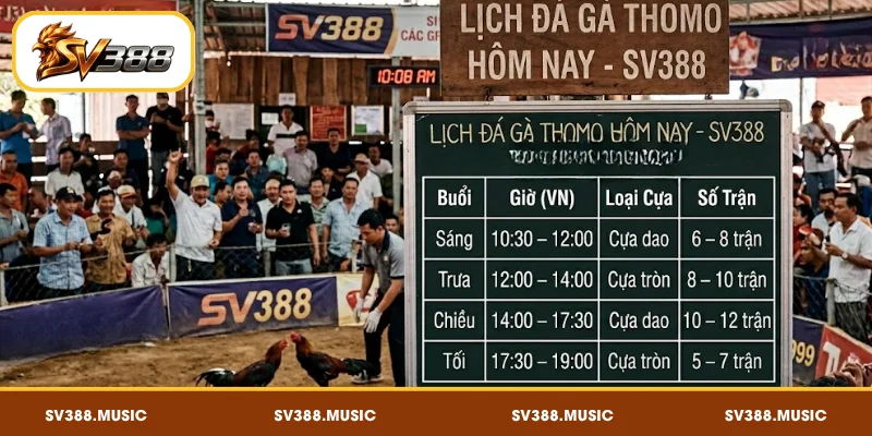 Lịch Đá Gà Thomo Hôm Nay SV388 – Cập Nhật Giờ Việt Nam 1 Lịch đá gà Thomo hôm nay SV388 chi tiết